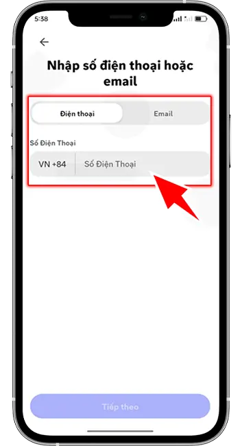 Bước 2: Chọn thông tin muốn xác thực Số Điện Thoại hoặc Gmail